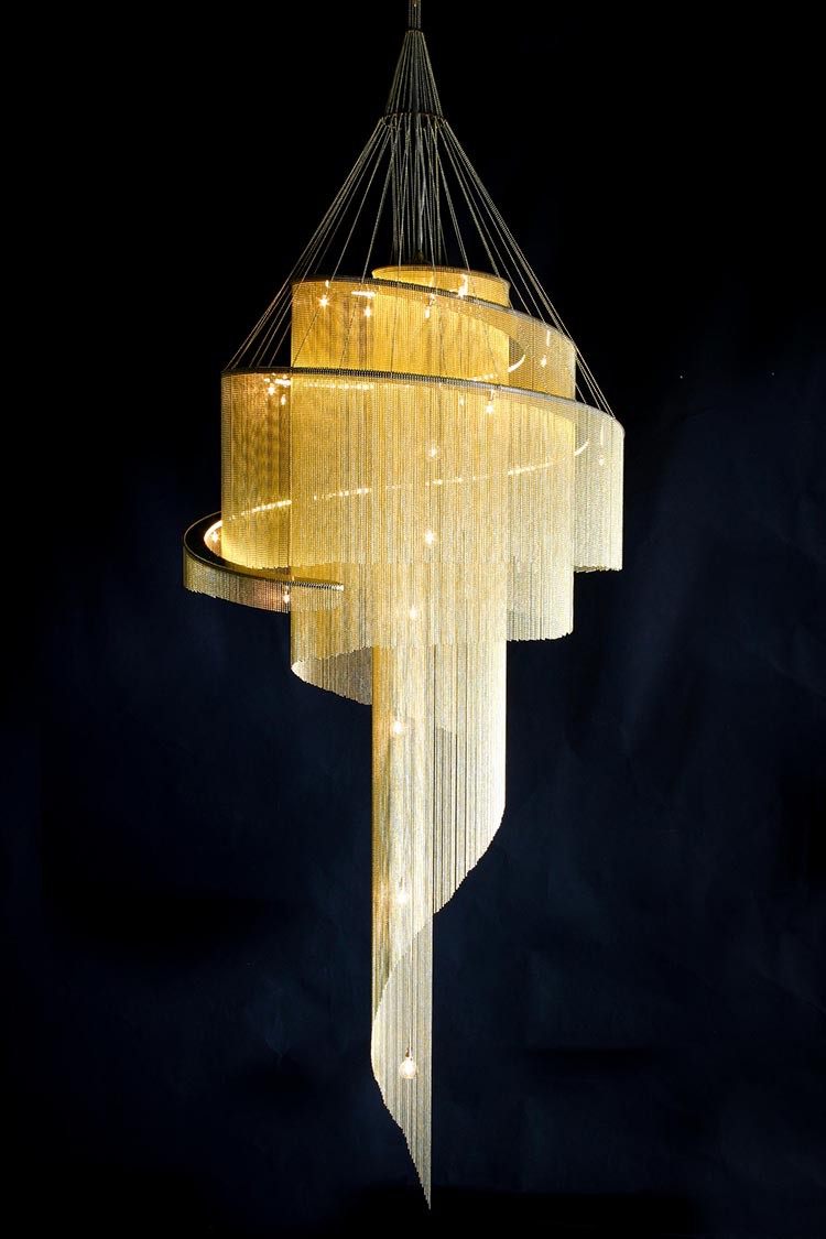 Celestial Twist Chandelier by Bling Lighting Studio