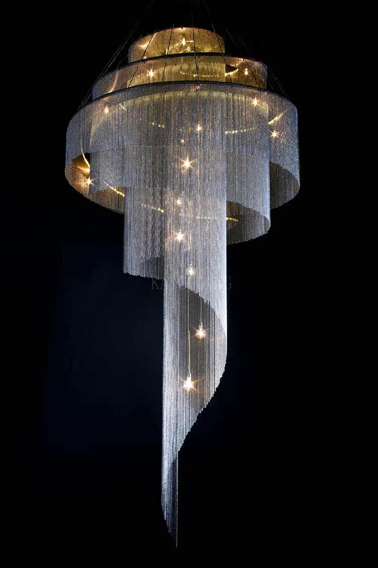 Celestial Twist Chandelier by Bling Lighting Studio