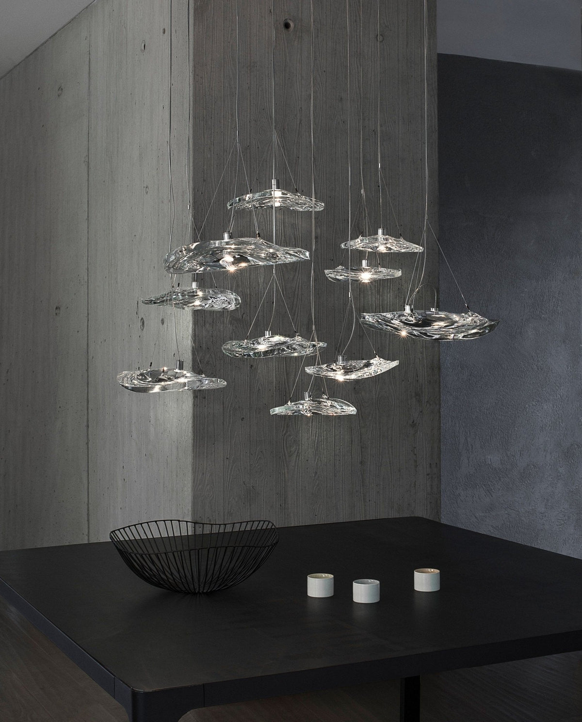 Manta Drift Chandelier chandelier in a tall interior