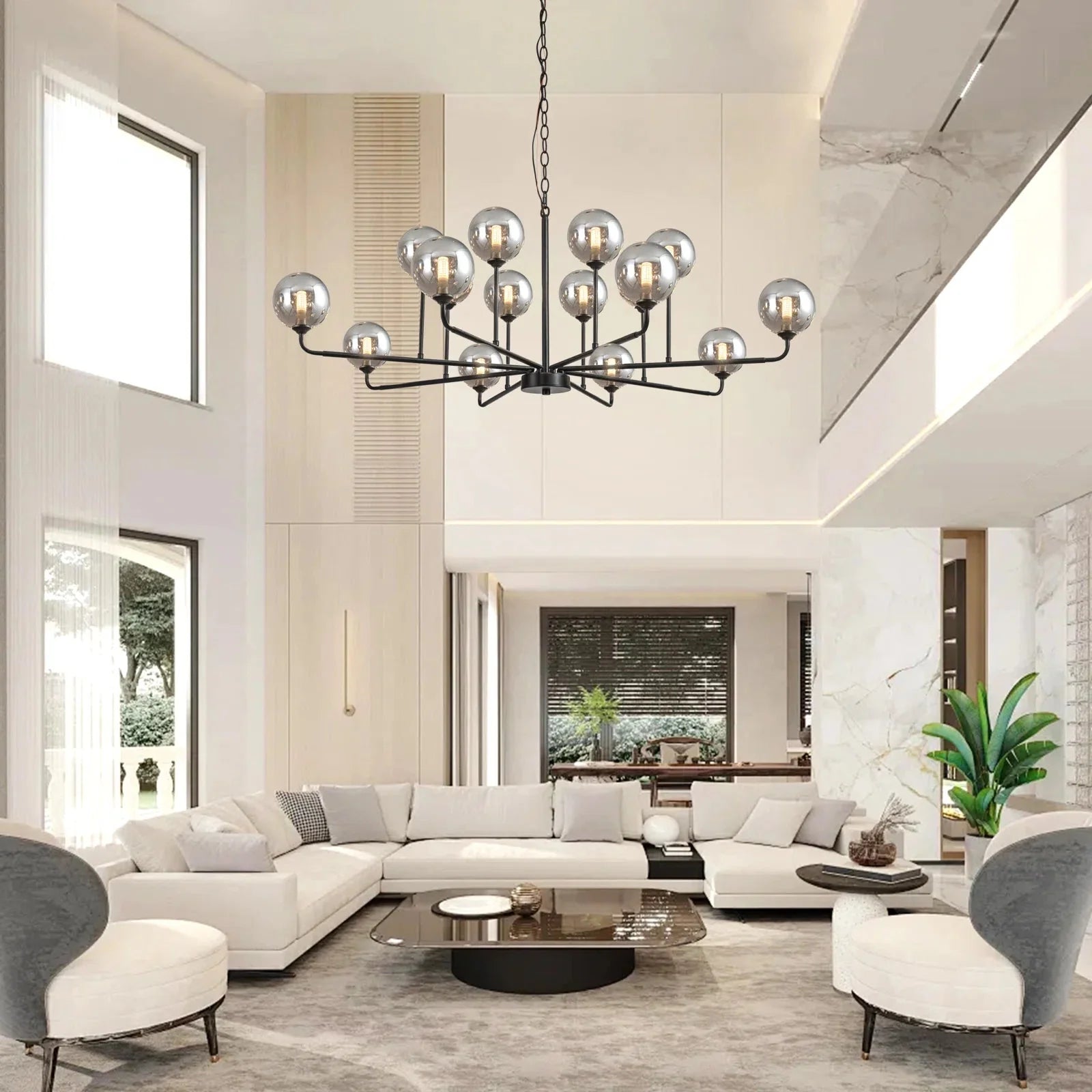 Celta Smoked Glass Sputnik Chandelier - Bling Lighting Studio