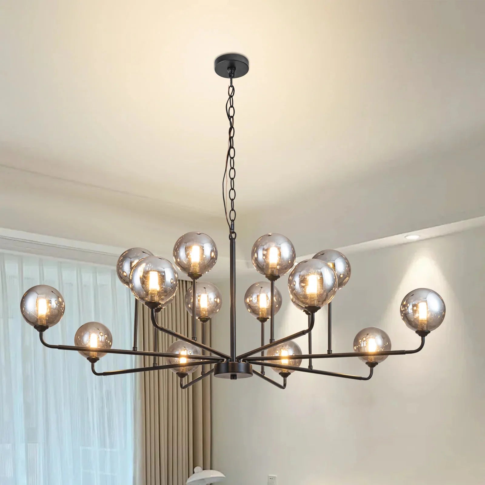 Celta Smoked Glass Sputnik Chandelier - Bling Lighting Studio