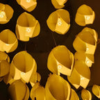 Ceramic Magnolia Staircase Chandelier 6/9/18/36 Lights for high ceiling staircase and foyer lighting