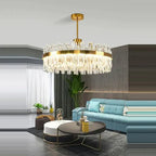 Cesi Foyer Crystal Chandelier Black/Silver/Gold Colours - Bling Lighting Studio