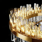 Cesi Foyer Crystal Chandelier Black/Silver/Gold Colours - Bling Lighting Studio