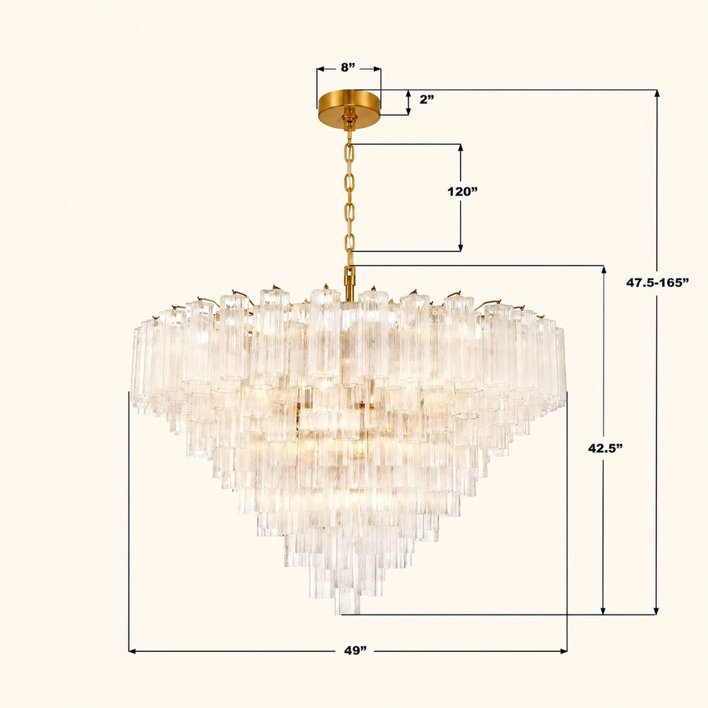 Araña de cristal estilo Murano Addis de 124 cm