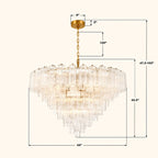 Araña de cristal estilo Murano Addis de 124 cm