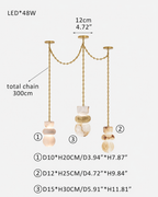 7 lights 6" Wide Multi Light LED Pendant Light Fixtures white alabaster indoor lighting