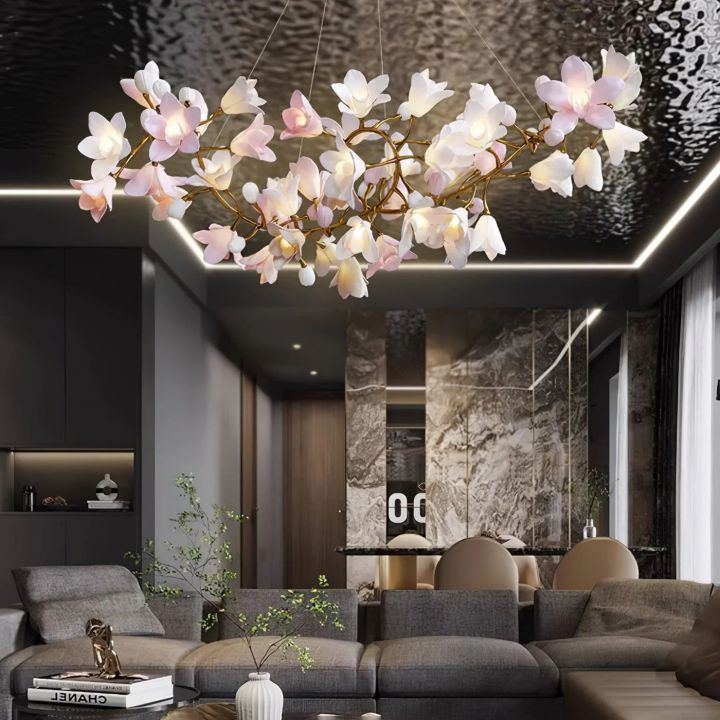 Branch Circular Blossom Chandelier by Bling Lighting Studio