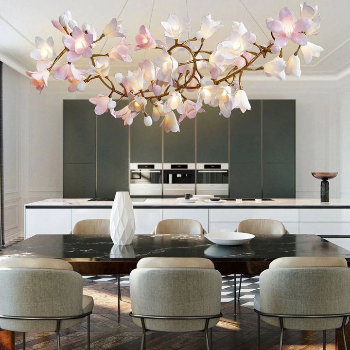 Branch Circular Blossom Chandelier by Bling Lighting Studio