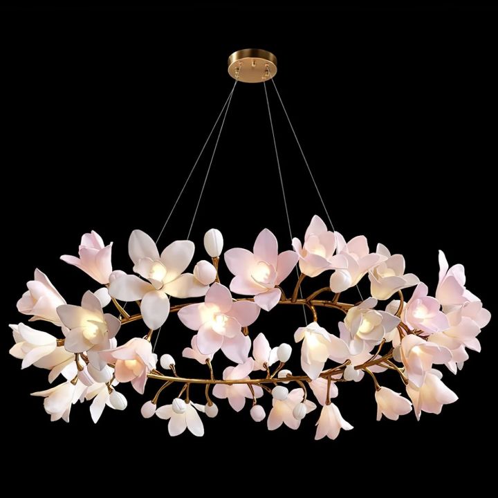 Branch Circular Blossom Chandelier by Bling Lighting Studio
