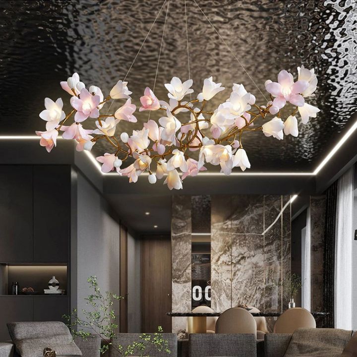 Branch Circular Blossom Chandelier by Bling Lighting Studio