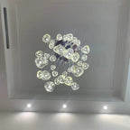 Clear Crystal Bubble Chandelier For High Ceiling Foyer for high ceiling staircase and foyer lighting
