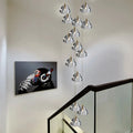 Clear Crystal Bubble Chandelier For High Ceiling Foyer for high ceiling staircase and foyer lighting