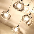 Clear Crystal Bubble Chandelier For High Ceiling Foyer for high ceiling staircase and foyer lighting