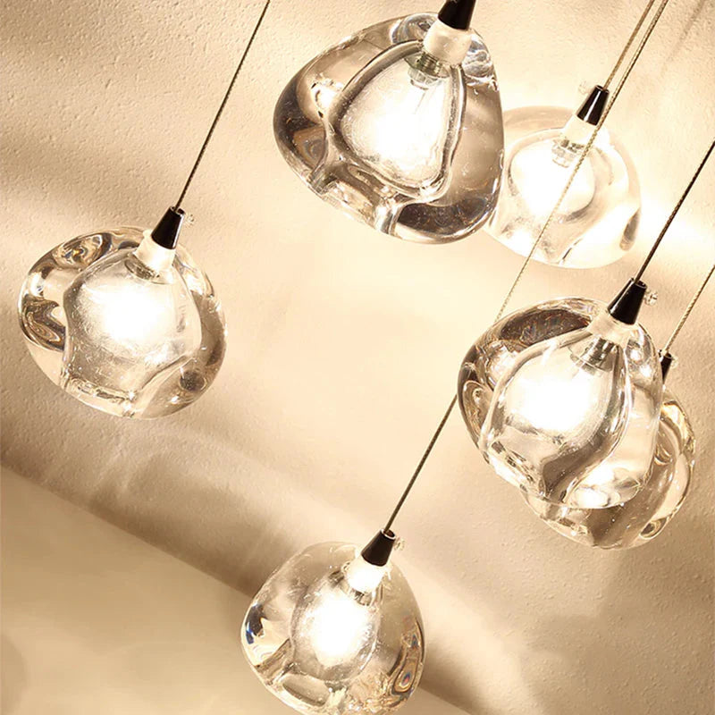 Clear Crystal Bubble Chandelier For High Ceiling Foyer for high ceiling staircase and foyer lighting