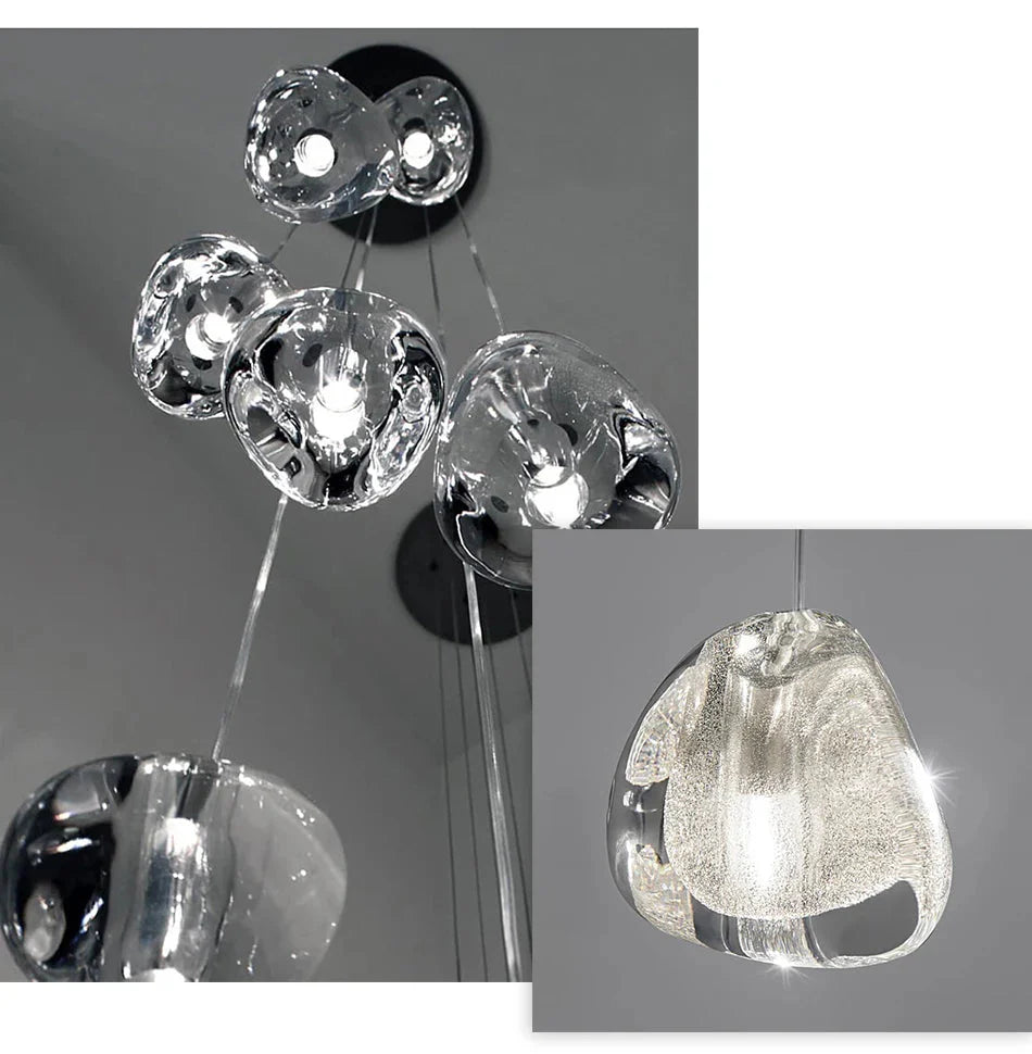 Clear Crystal Bubble Chandelier For High Ceiling Foyer for high ceiling staircase and foyer lighting