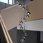 Cleo Bubble Staircase Chandelier for high ceiling staircase and foyer lighting