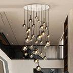 Cleo Bubble Staircase Chandelier for high ceiling staircase and foyer lighting