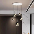 Cleo Bubble Staircase Chandelier for high ceiling staircase and foyer lighting