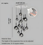 Cleo Bubble Staircase Chandelier for high ceiling staircase and foyer lighting