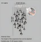 Cleo Bubble Staircase Chandelier for high ceiling staircase and foyer lighting