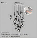 Cleo Bubble Staircase Chandelier for high ceiling staircase and foyer lighting