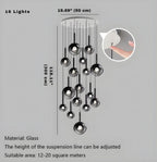 Cleo Bubble Staircase Chandelier for high ceiling staircase and foyer lighting