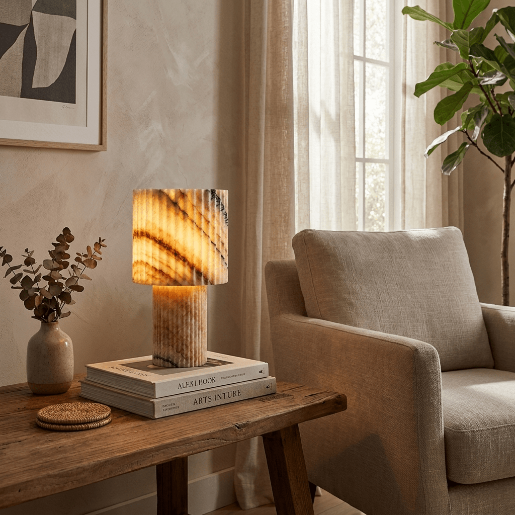 Colonna Onyx Table Lamp by Bling Lighting Studio