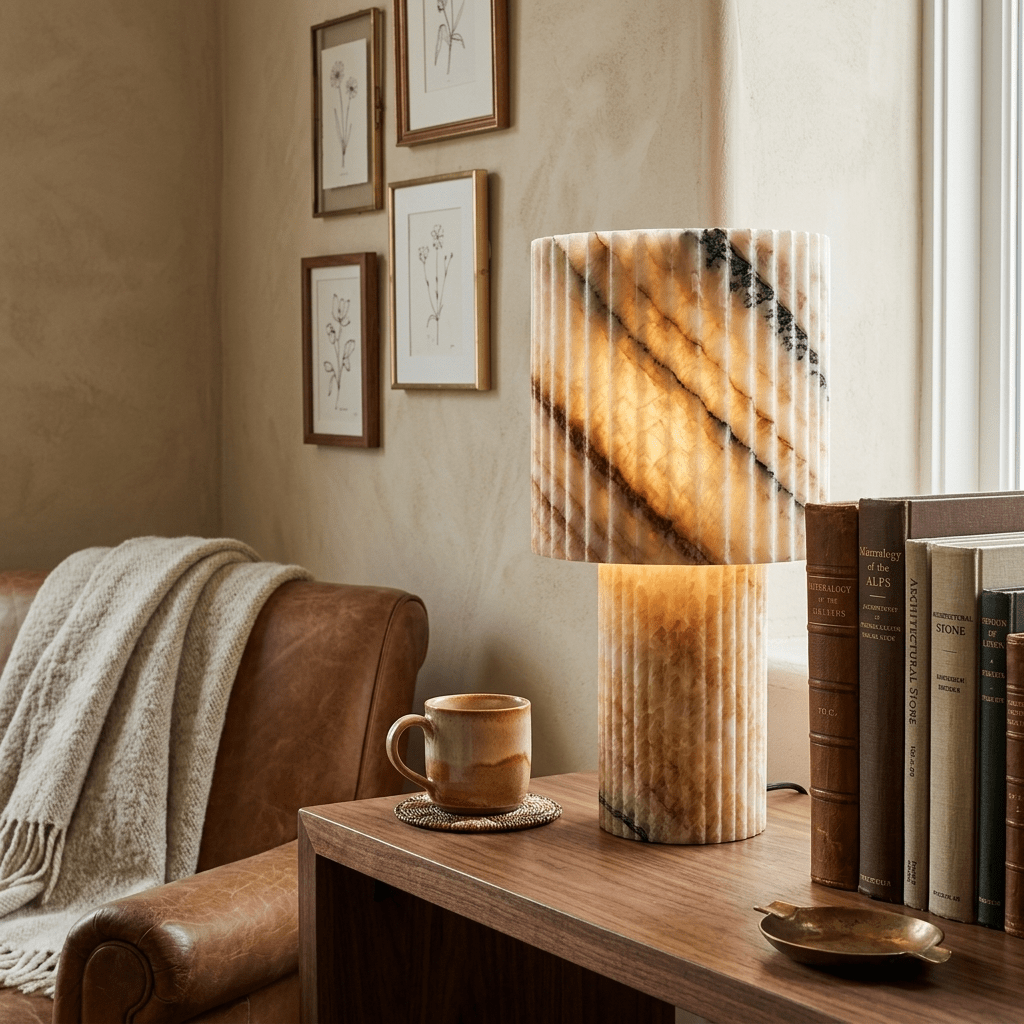 Colonna Onyx Table Lamp by Bling Lighting Studio