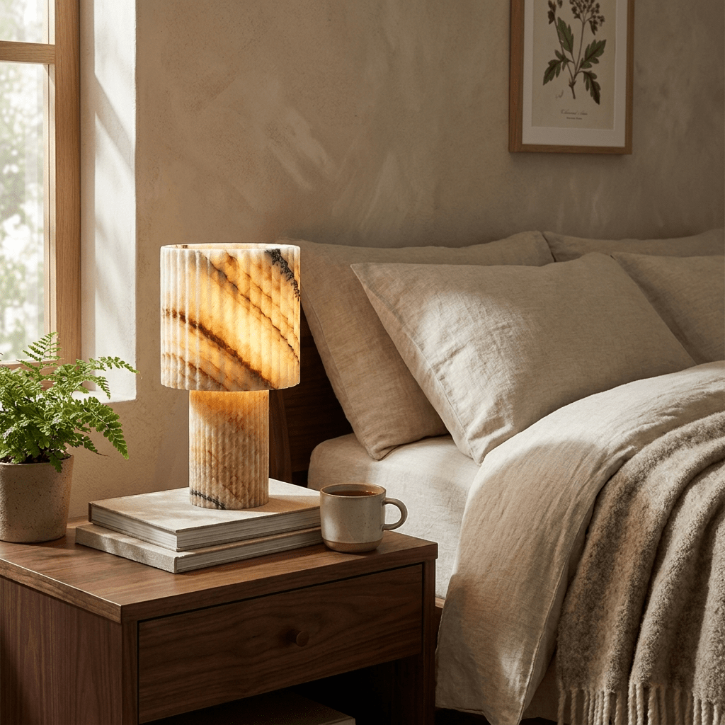 Colonna Onyx Table Lamp by Bling Lighting Studio