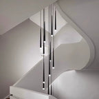 Contemporary Black LED Pendant Light for Stairwell for high ceiling staircase and foyer lighting