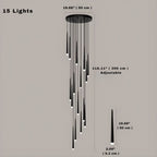 Contemporary Black LED Pendant Light for Stairwell for high ceiling staircase and foyer lighting
