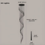 Contemporary Black LED Pendant Light for Stairwell for high ceiling staircase and foyer lighting