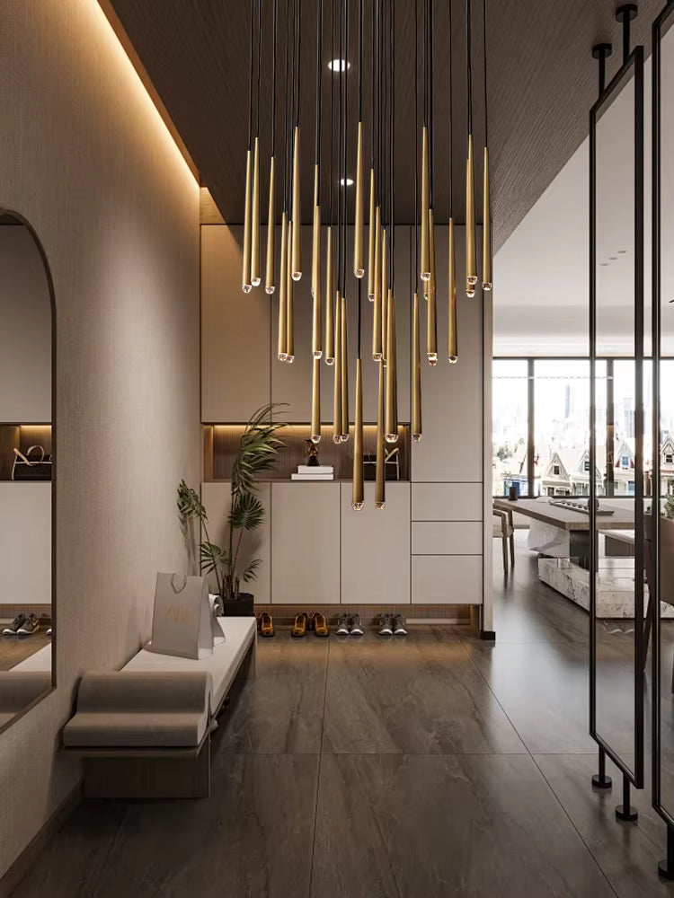 Contemporary Chandelier for High Ceiling Living Room & Foyer for high ceiling staircase and foyer lighting