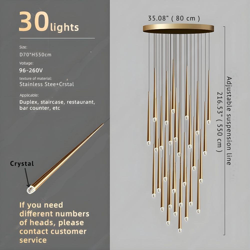 Contemporary Chandelier for High Ceiling Living Room & Foyer for high ceiling staircase and foyer lighting
