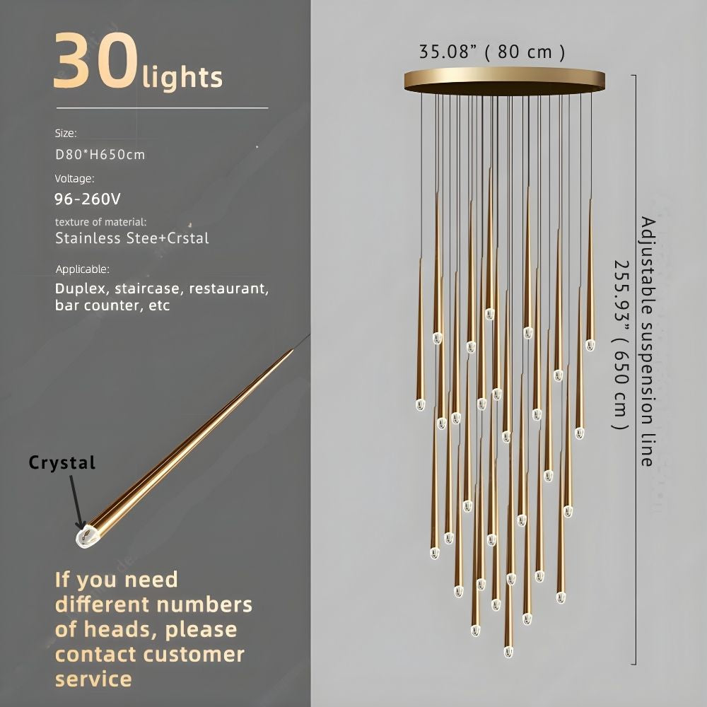 Contemporary Chandelier for High Ceiling Living Room & Foyer for high ceiling staircase and foyer lighting