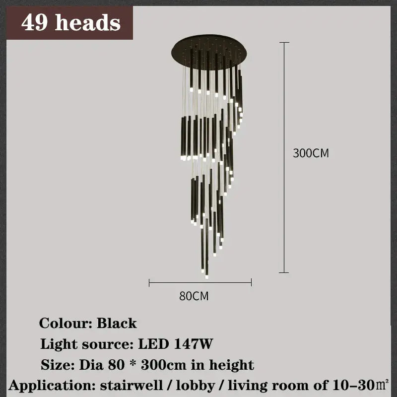 Contemporary Staircase Lighting Chandelier for high ceiling staircase and foyer lighting