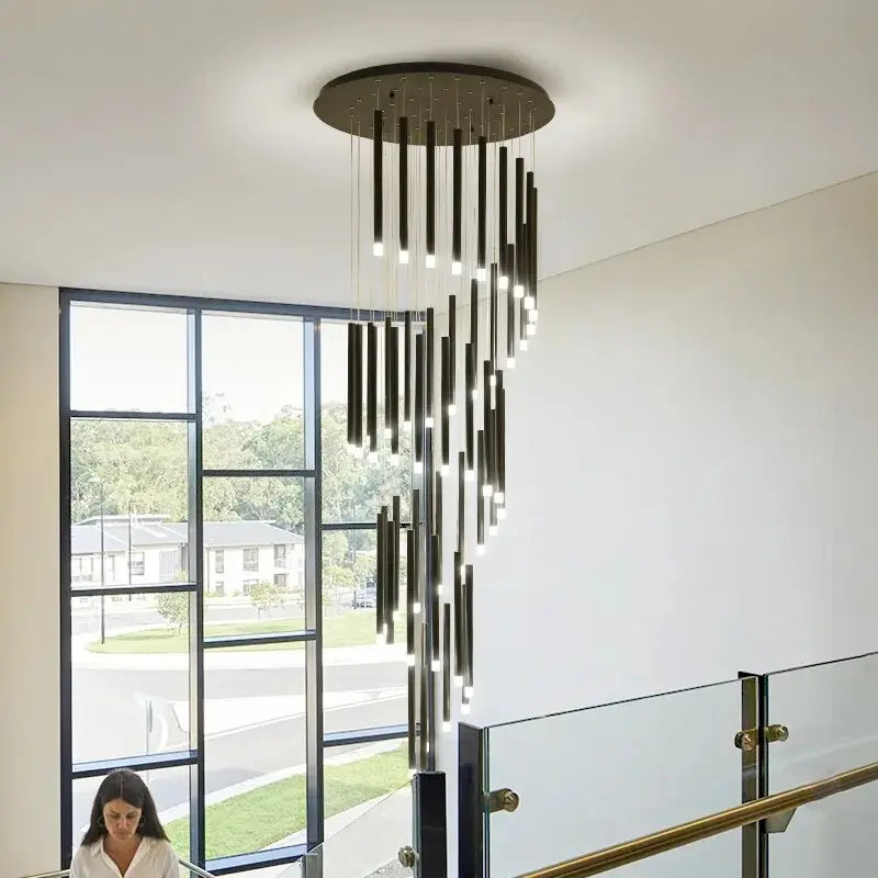 Contemporary Staircase Lighting Chandelier for high ceiling staircase and foyer lighting