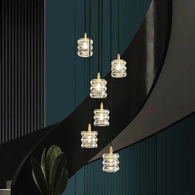 Copper Staircase Lighting Indoor 6/10 Heads for high ceiling staircase and foyer lighting