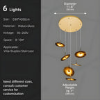 Coren Multi Glass Pendant Chandelier for high ceiling staircase and foyer lighting