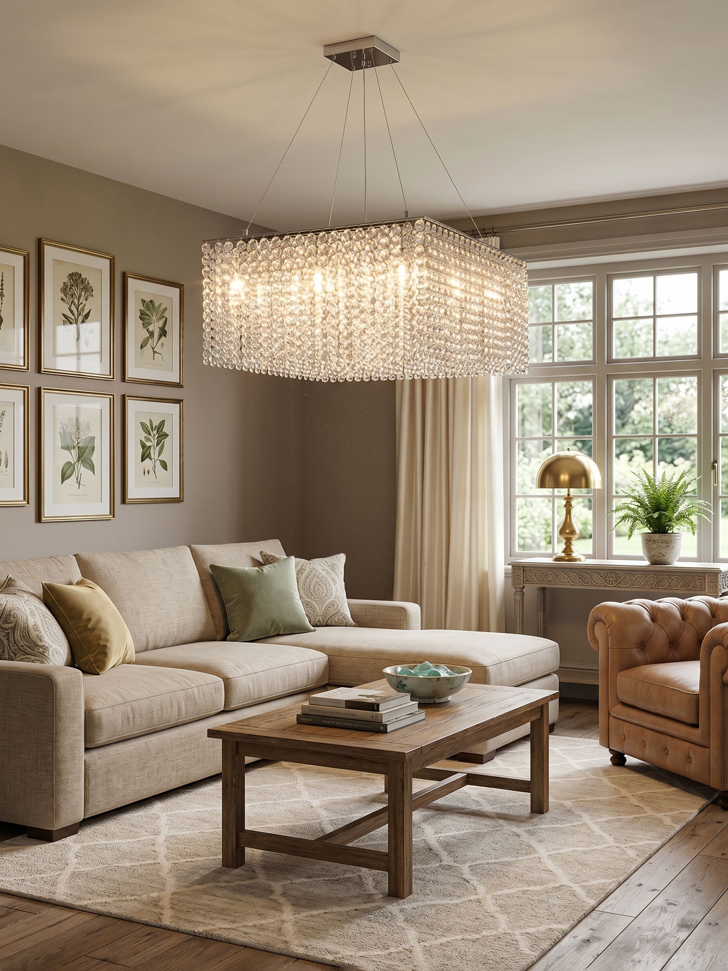 Crystal Frame Chandelier by Bling Lighting Studio