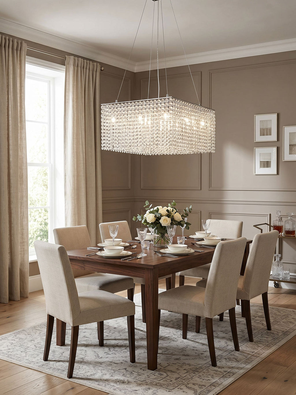 Crystal Frame Chandelier by Bling Lighting Studio