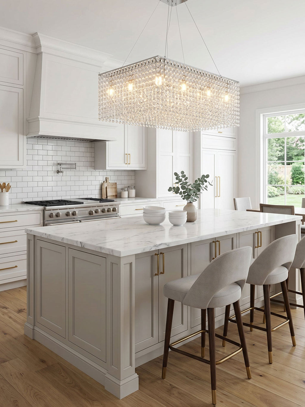 Crystal Frame Chandelier by Bling Lighting Studio