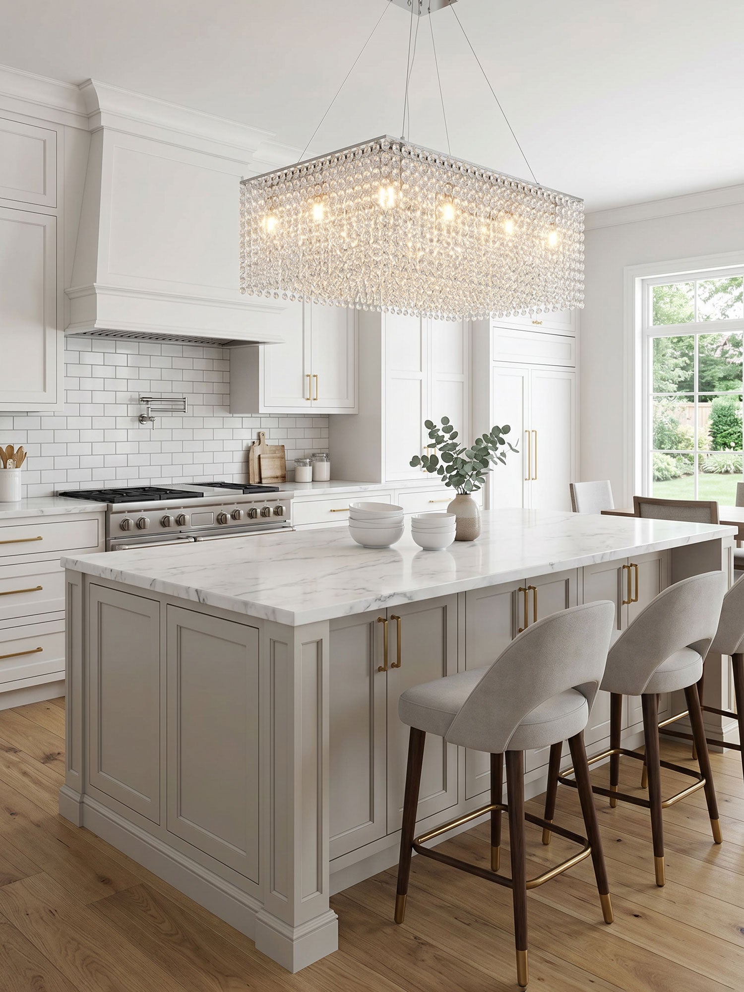 Crystal Frame Chandelier by Bling Lighting Studio