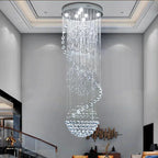 Crystal High Ceiling Stairwell Lighting for high ceiling staircase and foyer lighting
