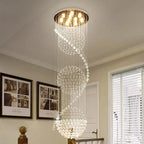 Crystal High Ceiling Stairwell Lighting for high ceiling staircase and foyer lighting