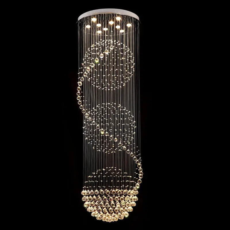 Crystal High Ceiling Stairwell Lighting for high ceiling staircase and foyer lighting