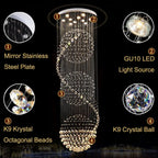 Crystal High Ceiling Stairwell Lighting for high ceiling staircase and foyer lighting