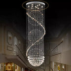 Crystal High Ceiling Stairwell Lighting for high ceiling staircase and foyer lighting