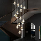 Crystal Modern Pendant Light for Staircase for high ceiling staircase and foyer lighting